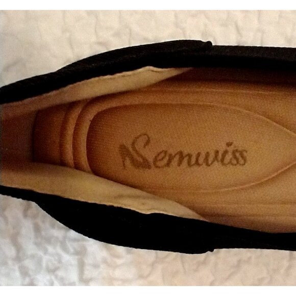 Women's Semwiss Flats Slip Ons Pointed Toe Knit Shoes Black - Size 10 NWOB - Picture 6 of 9